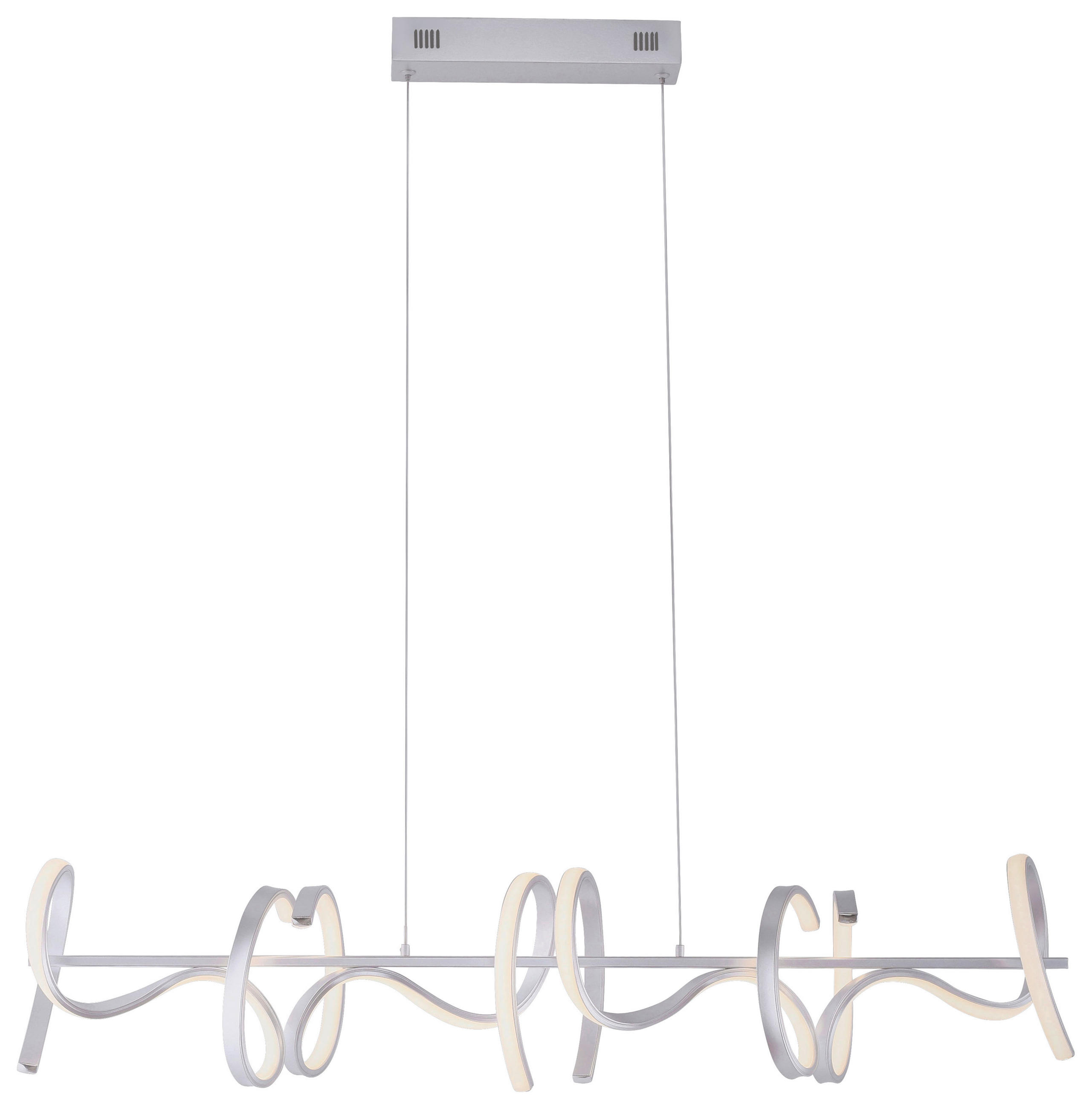 LED-HÄNGELEUCHTE Curls 99/21/135 cm  - Silberfarben, Design, Metall (99/21/135cm) - Just Light