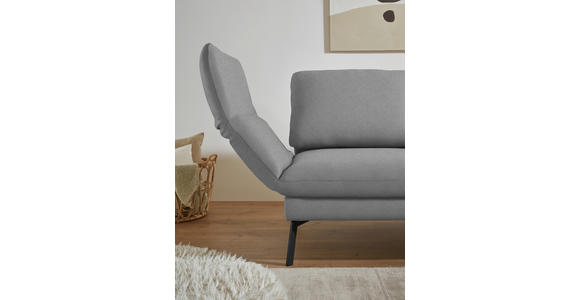 ECKSOFA  in Flachgewebe Hellgrau  255-365/175-224 cm  - Hellgrau/Schwarz, Design, Textil/Metall (255-365/175-224cm) - Dieter Knoll