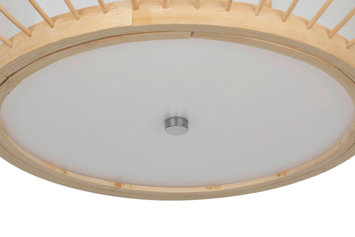 DECKENLEUCHTE 40/22,5 cm   - Hellgelb/Weiß, Design, Naturmaterialien/Kunststoff (40/22,5cm) - Collet's Monde