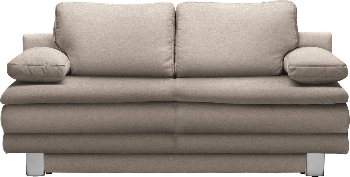 SCHLAFSOFA Beige  - Chromfarben/Beige, Design, Textil/Metall (194/96/86cm) - Novel