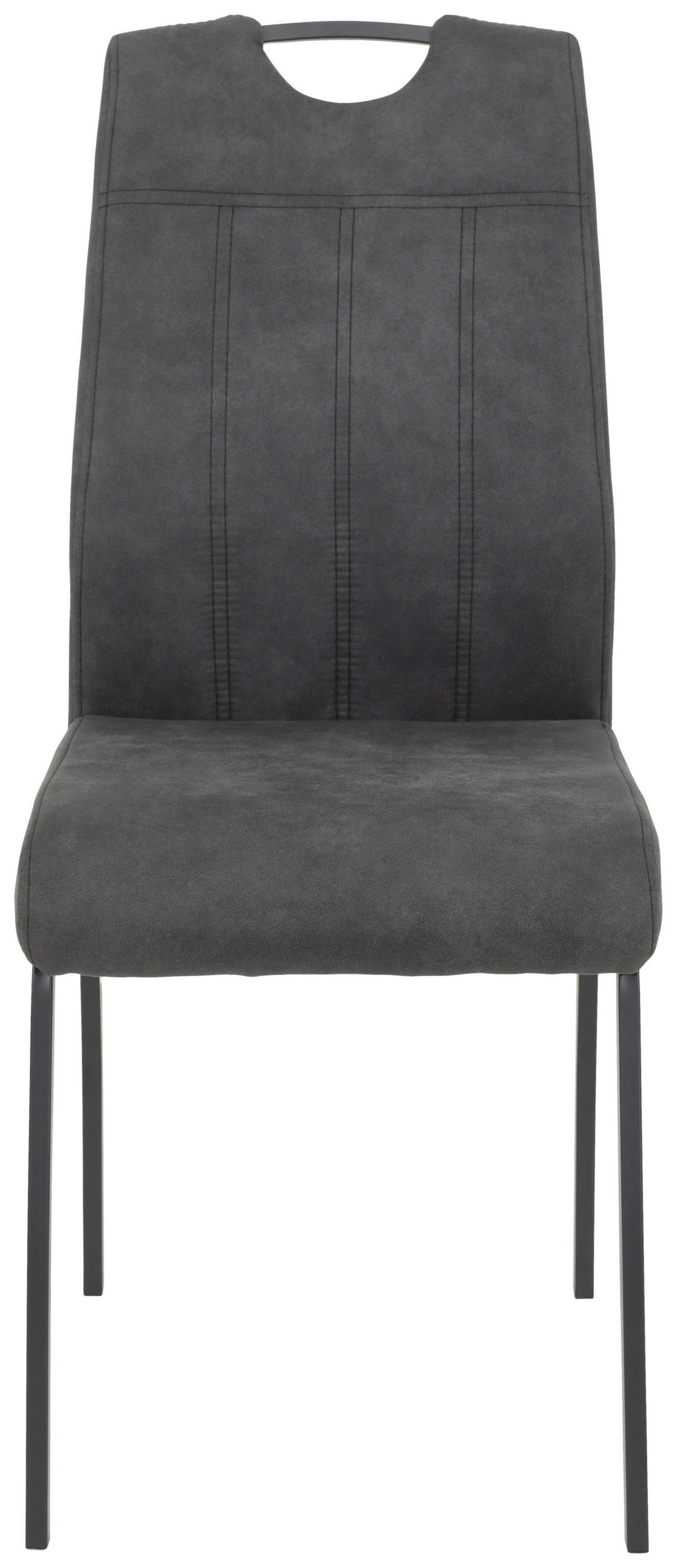 STUHL-SET 4 Stück  in Stahl Mikrofaser Metall, Textil  - Anthrazit/Grau, MODERN, Textil/Metall (44/96/64cm) - MID.YOU