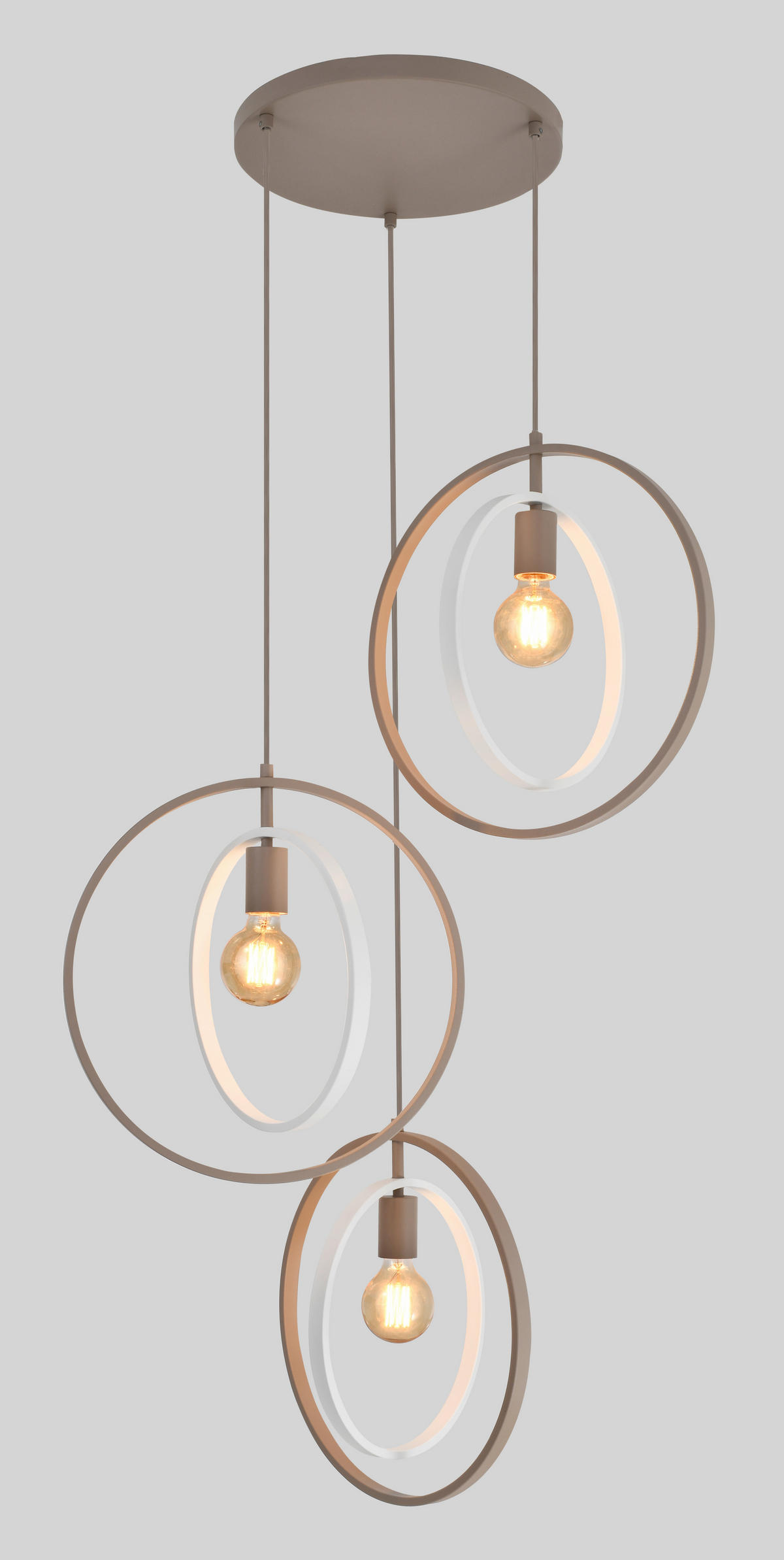 HÄNGELEUCHTE Montpellier 62/150/62 cm  - Sandfarben/Weiß, Design, Kunststoff/Metall (62/150/62cm)