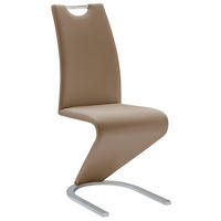 SCHWINGSTUHL  in Lederlook  - Chromfarben/Braun, Design, Textil/Metall (45/102/62cm) - Livetastic
