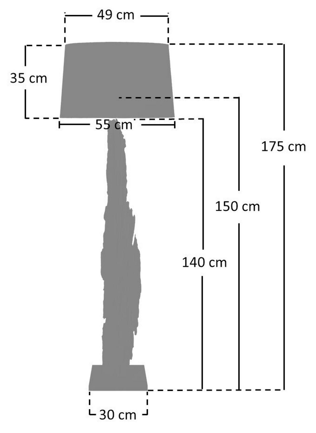 STEHLEUCHTE  30/175/30 cm   - Schwarz/Naturfarben, Design, Holz/Textil (30/175/30cm) - P & B