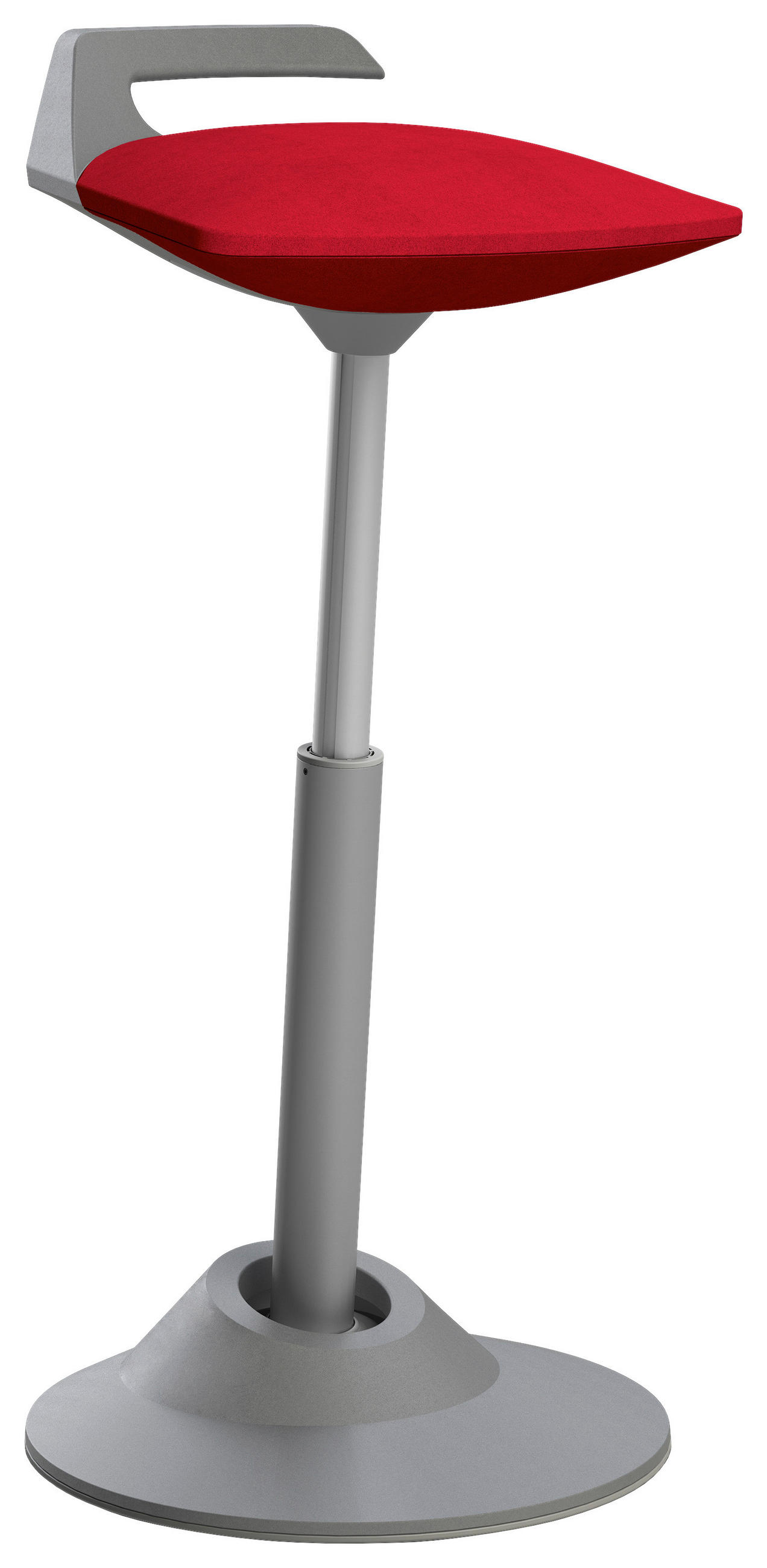 BÜROHOCKER 38/51-84/38 cm  - Rot/Grau, Basics, Textil/Metall (38/51-84/38cm) - Aeris
