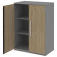 AKTENSCHRANK Eichefarben, Grau  - Eichefarben/Grau, KONVENTIONELL, Holzwerkstoff (80/111,7/43cm) - Moderano