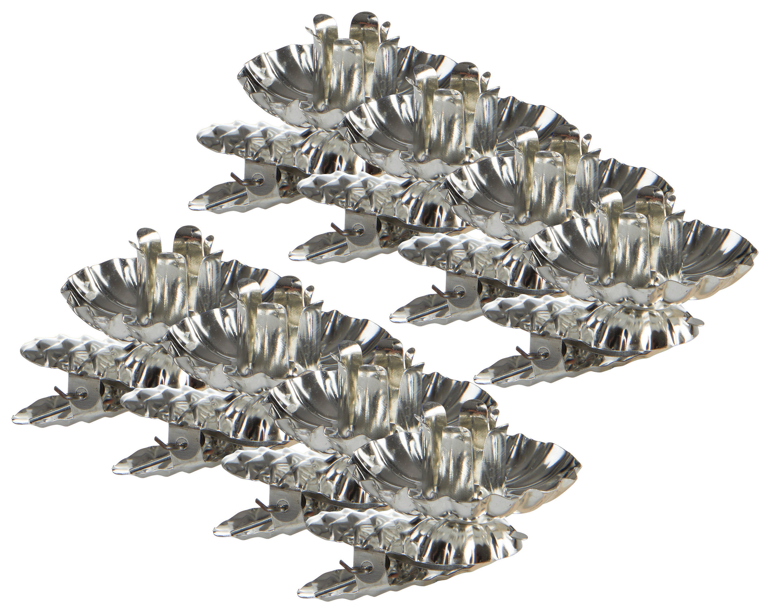 BAUMKERZENHALTER Silberfarben  - Silberfarben, Basics, Metall