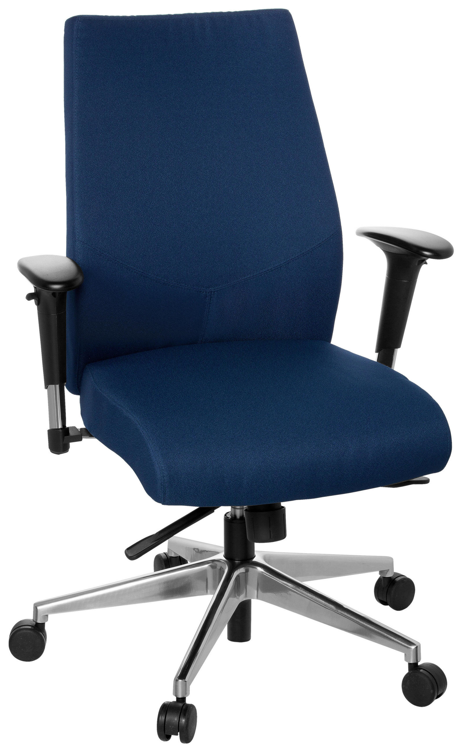 OTOČNÁ ŽIDLE, plochá tkanina, černá, tmavě modrá - černá/barvy hliníku, Moderní, kov/textil (57/116/51cm) - MID.YOU