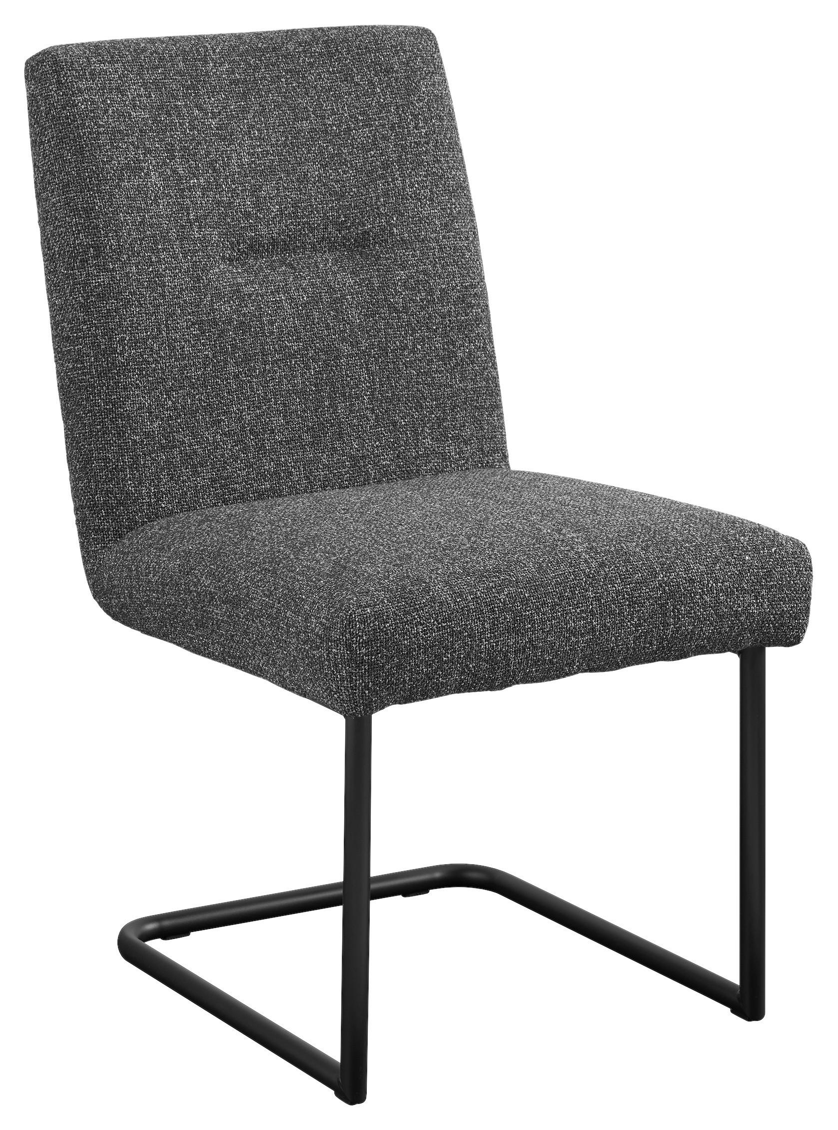 SCHWINGSTUHL  in Eisen Webstoff  - Anthrazit/Schwarz, Design, Textil/Metall (51,5/92,5/65cm) - SetOne by Musterring