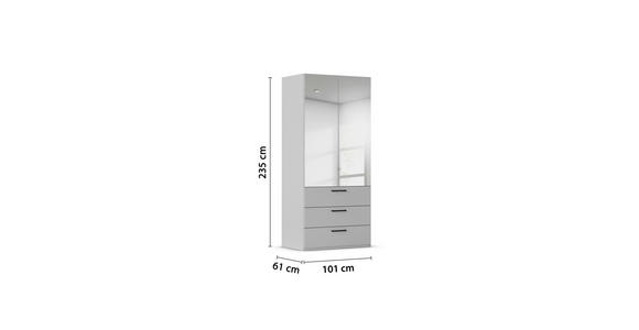 DREHTÜRENSCHRANK 101/235/61 cm,  in Weiß, 2-türig  - Chromfarben/Schwarz, Basics, Glas/Holzwerkstoff (101/235/61cm) - Novel