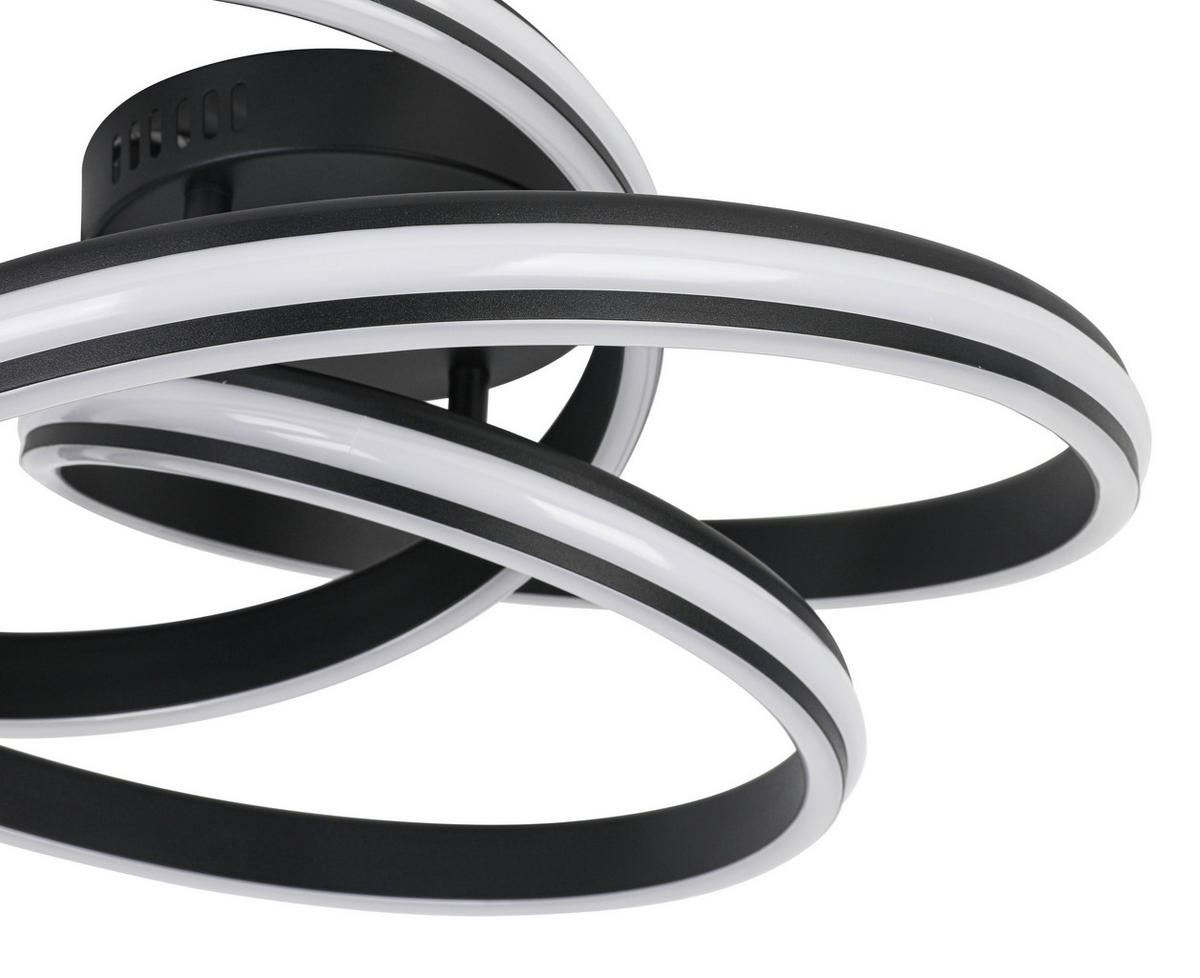 STROPNÍ LED SVÍTIDLO, 48/52/23 cm - bílá/černá, Design, kov/plast (48/52/23cm) - Novel