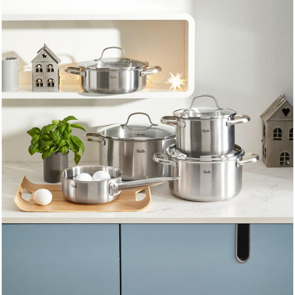 Thumbnail - Fissler Kochtopfset Toronto, Silber, Metall, 5-teilig, 16 cm,20 cm,16 cm, 2 L,3.4 L,5.4 L,2.1 L,1.3 L, Messskala, breite...