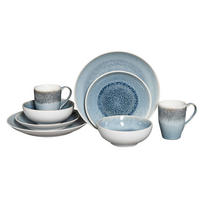 KOMBISERVICE Caldera Eisblau 8-teilig  - Weiß/Hellblau, Basics, Keramik - Creatable