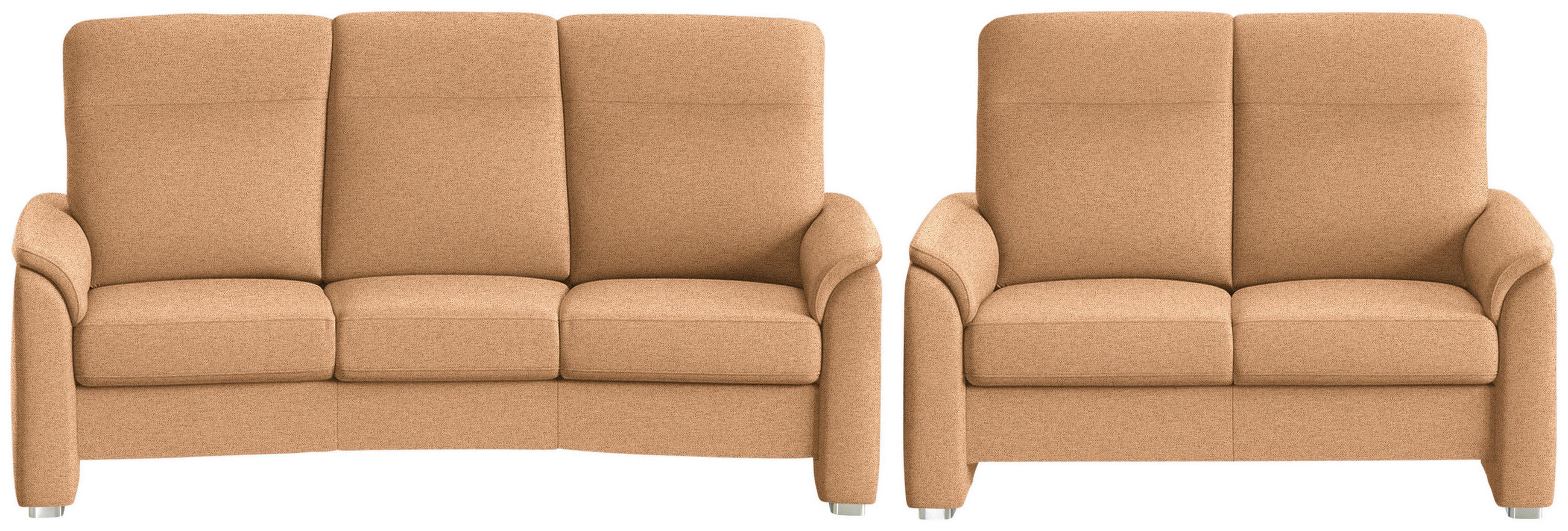 SITZGARNITUR  in Flachgewebe Gelb  - Gelb/Alufarben, KONVENTIONELL, Textil/Metall (218/156/107/103/95cm) - Beldomo Comfort