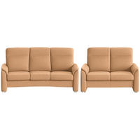 SITZGARNITUR  in Flachgewebe Gelb  - Gelb/Alufarben, KONVENTIONELL, Textil/Metall (218/156/107/103/95cm) - Beldomo Comfort