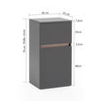 UNTERSCHRANK 40/79/35 cm - Graphitfarben/Grau, Natur, Holzwerkstoff (40/79/35cm) - Xora