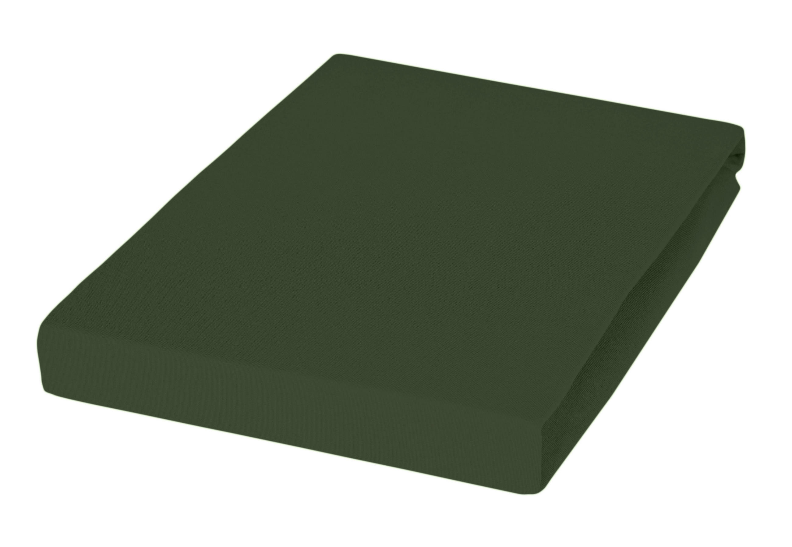 SPANNBETTTUCH Jersey 200/200 cm  - Olivgrün, Basics, Textil (200/200cm) - Janine