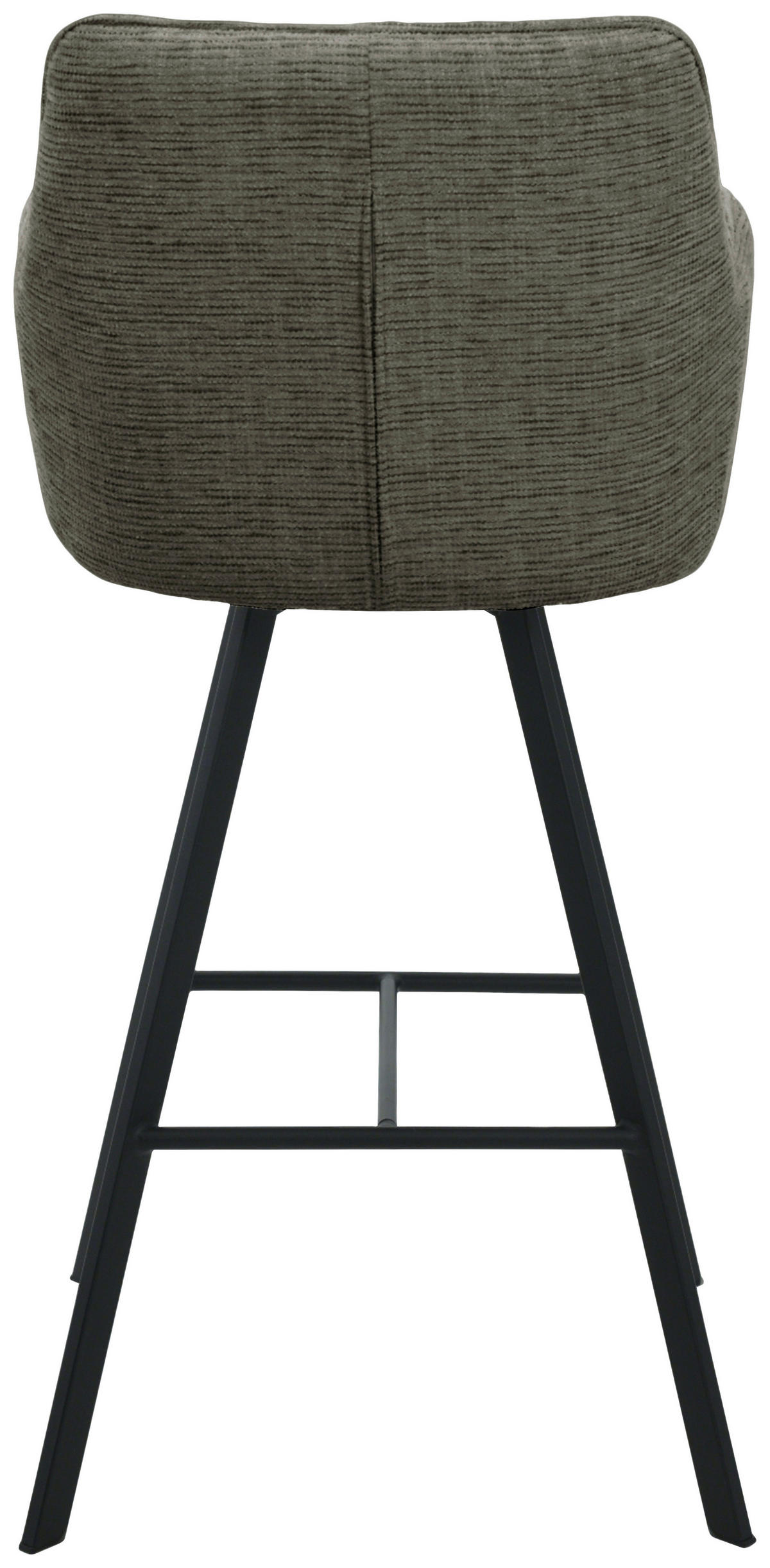 BARHOCKER Struktur Grün, Schwarz Eisen Sitzfläche 180° drehbar, automatische Rückholfunktion  - Schwarz/Grün, Design, Textil/Metall (55/108/58,5cm) - Carryhome