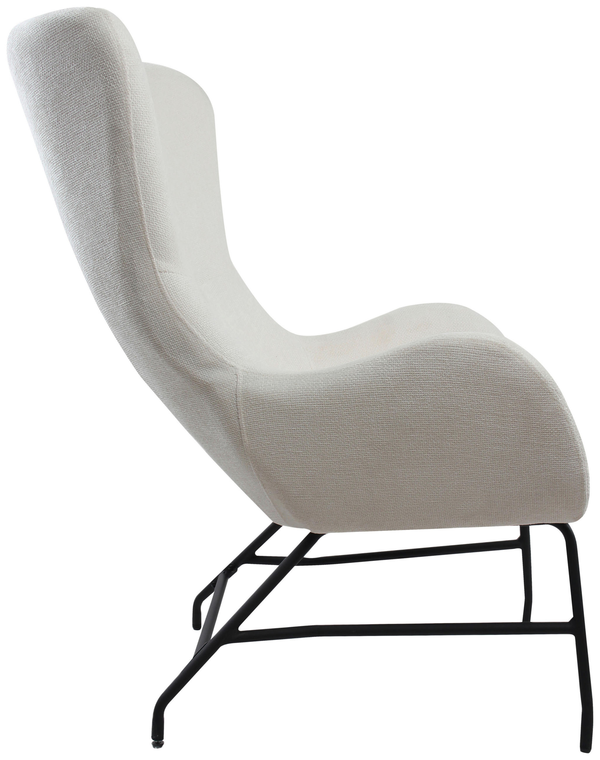 SESSEL in Bouclé Creme  - Creme/Schwarz, MODERN, Textil/Metall (77/106.5/84cm) - Livetastic