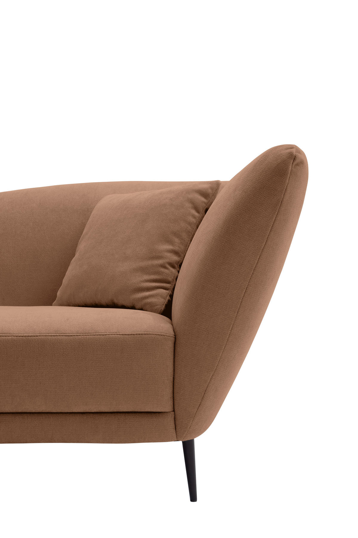 RÉCAMIERE Braun Chenille Zierkissen, Rücken echt  - Schwarz/Braun, KONVENTIONELL, Textil/Metall (224/70/97cm) - Hom`in