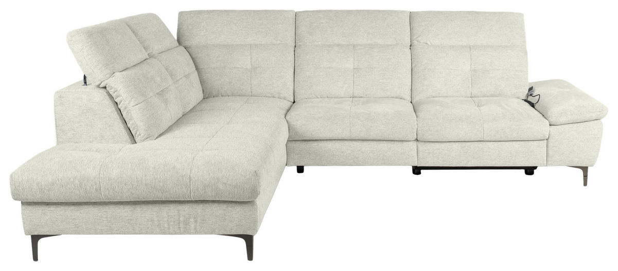 ECKSOFA Naturfarben Webstoff  - Schwarz/Naturfarben, KONVENTIONELL, Textil/Metall (225/288cm) - Carryhome