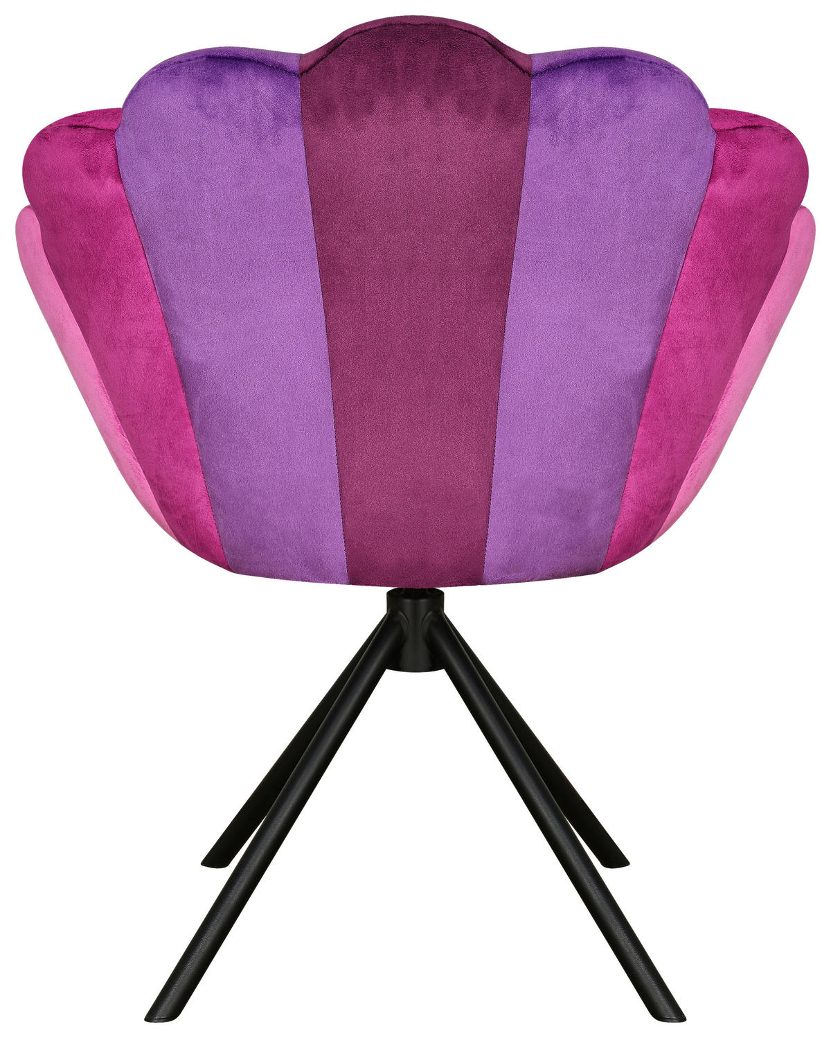 STUHL - Lila/Schwarz, Design, Textil/Metall (72/86/63cm) - Milino