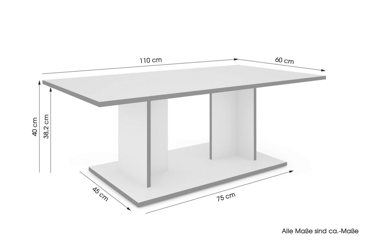 COUCHTISCH rechteckig Eiche Artisan einfacher Aufbau  - Eiche Artisan, MODERN, Holzwerkstoff (110/60/40cm) - MID.YOU