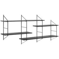 REGAL  191/79/25,5 cm Schwarz  - Schwarz, Design, Holz/Metall (191/79/25,5cm) - Lomoco