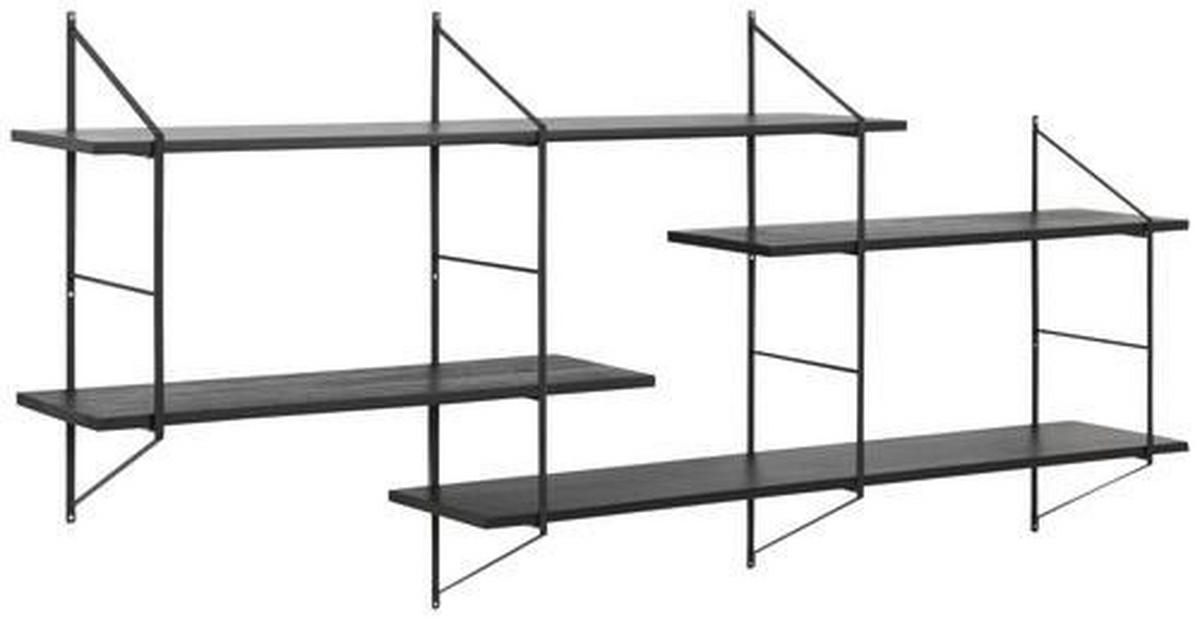REGAL  191/79/25,5 cm Schwarz  - Schwarz, Design, Holz/Metall (191/79/25,5cm) - Lomoco