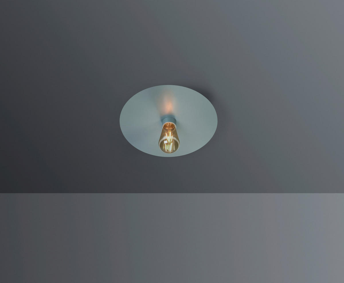 DECKENLEUCHTE Chio 24/6,5 cm   - Salbeigrün, Basics, Metall (24/6,5cm) - BOPP