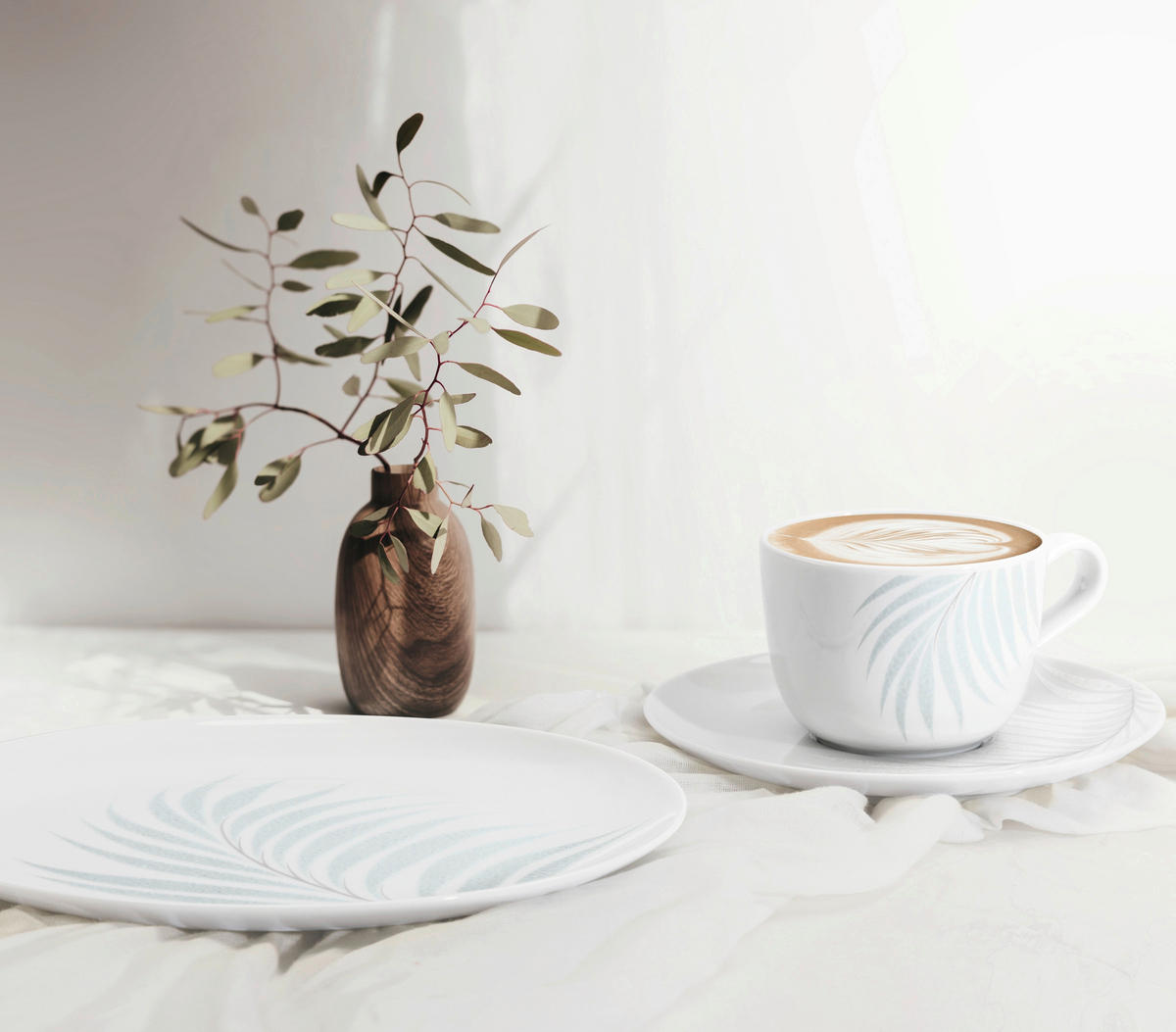 KÁVOVÁ SOUPRAVA porcelán keramika  - bílá/světle šedá, Lifestyle, keramika - Seltmann Weiden