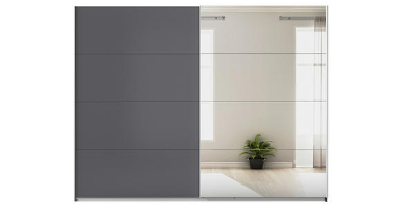 SCHWEBETÜRENSCHRANK  in Grau  - Alufarben/Grau, KONVENTIONELL, Glas/Holzwerkstoff (271/229/62cm) - Xora