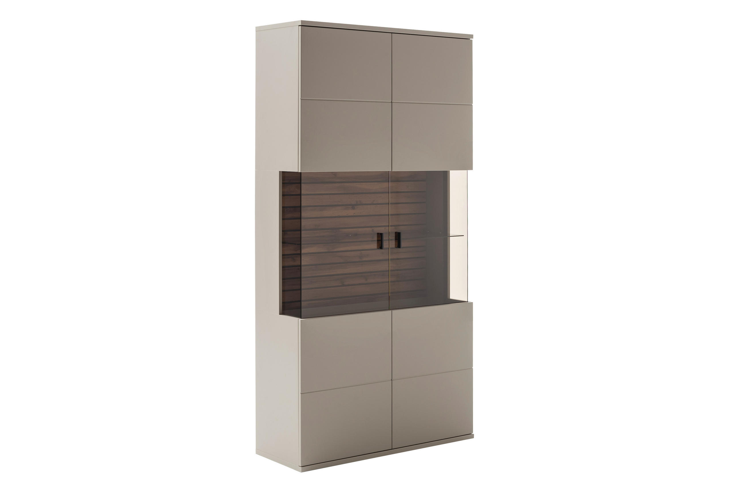 VITRINE  in   - Anthrazit, Design, Glas/Holzwerkstoff (100/199/37cm) - Livetastic