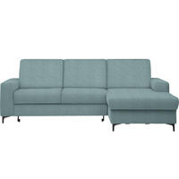 ECKSOFA in Webstoff Mintgrün  - Schwarz/Mintgrün, Konventionell, Textil/Metall (247/167cm) - Stylife