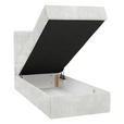 BOXBETT 70/200 cm,  in Creme, Matratze, gepolstertes Kopfteil, Bettkasten, Topper, H3 = fest  - Creme/Schwarz, Design, Holzwerkstoff/Kunststoff (70/200cm) - Esposa