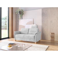 3-SITZER-SOFA Flachgewebe Silberfarben  - Eichefarben/Silberfarben, Konventionell, Holz/Textil (179/89/89cm) - Sit & More