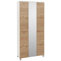 GARDEROBENSCHRANK  in 90/193/37 cm  - Chromfarben/Eichefarben, Design, Glas/Holz (90/193/37cm) - Dieter Knoll