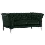 CHESTERFIELD-SOFA in Flachgewebe Grün  - Schwarz/Grün, LIFESTYLE, Textil/Metall (195/80/100cm) - Landscape
