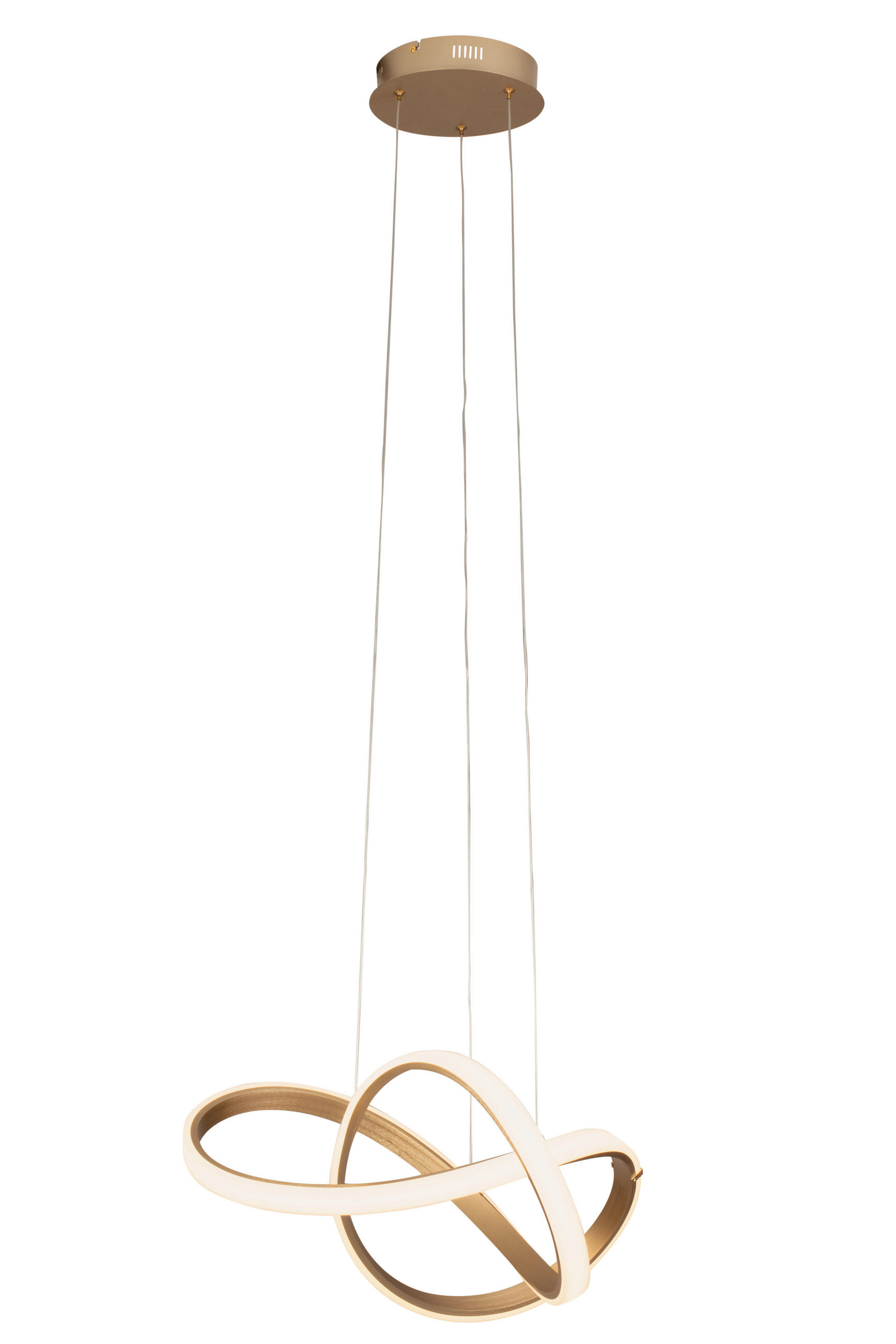 LED-HÄNGELEUCHTE   - Goldfarben, Design, Kunststoff/Metall (55cm) - Dieter Knoll