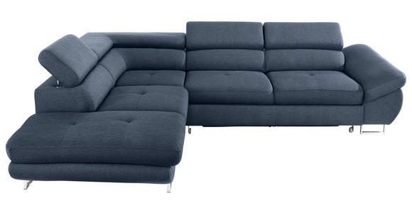 ECKSOFA Dunkelblau Webstoff - Dunkelblau, Design, Textil/Metall (235/280cm) - Hom`in