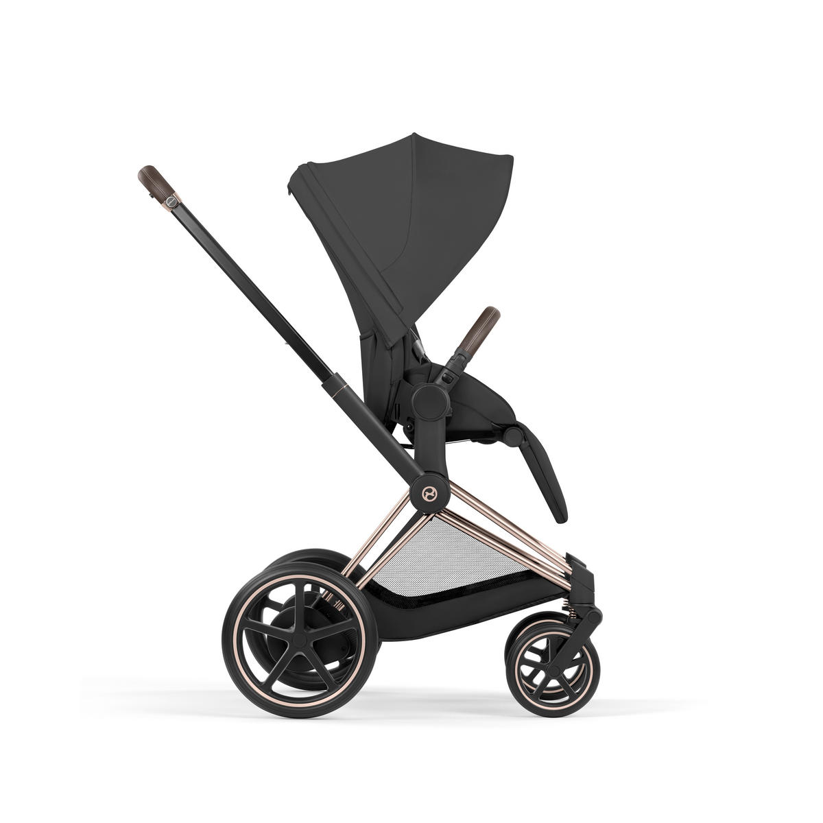 KOMBIKINDERWAGEN  ePRIAM Comfort Rosegold  Sepia Black  - Roségold/Schwarz, Basics, Kunststoff/Textil (84-93,5/60/100-109cm) - cybex PLATINUM
