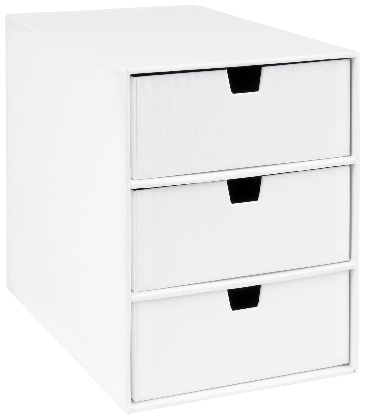 FIÓKOS TÁROLÓ  - fehér, Basics, karton/papír (16/25,2/20,5cm)