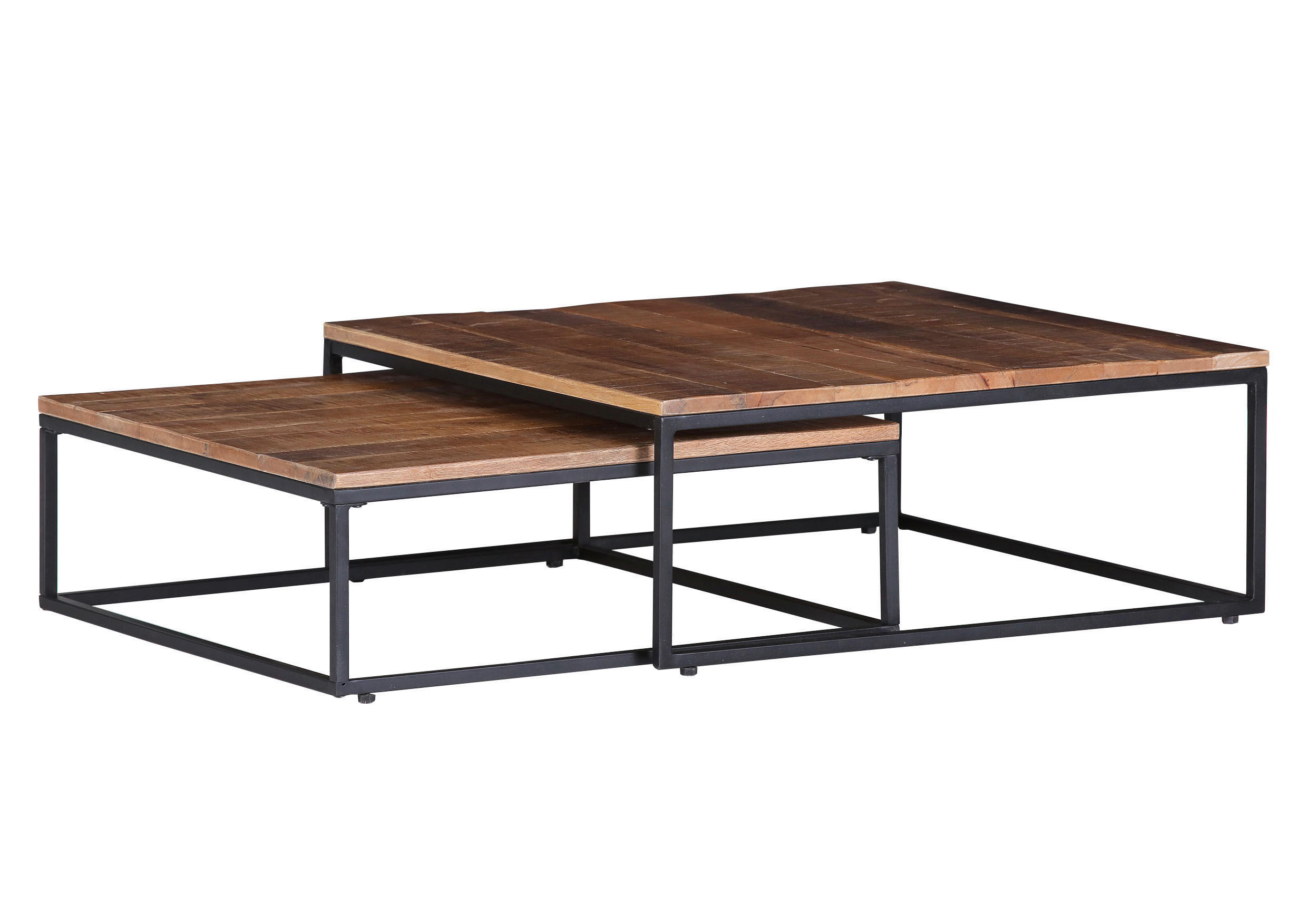 SOFFBORD SET i trä, metall 65-72/65-72/22-27 cm  - svart/naturfärgad, Basics, metall/trä (65-72/65-72/22-27cm) - Livetastic