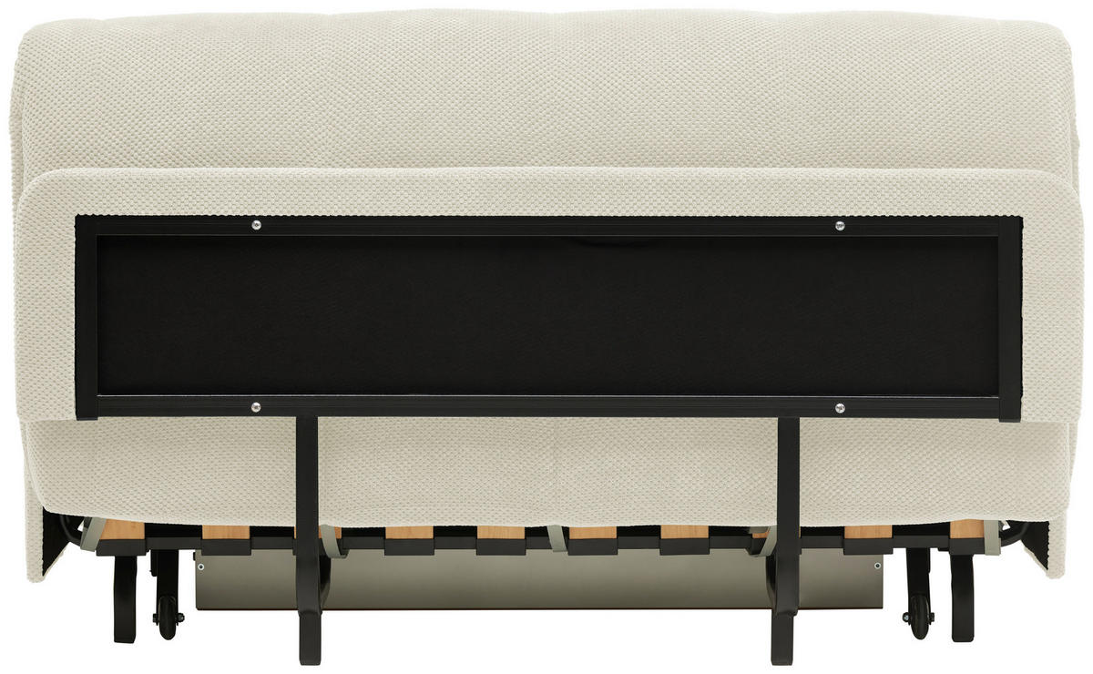 SCHLAFSOFA Velours Creme  - Creme/Schwarz, Design, Kunststoff/Textil (148/88/110cm) - Livetastic