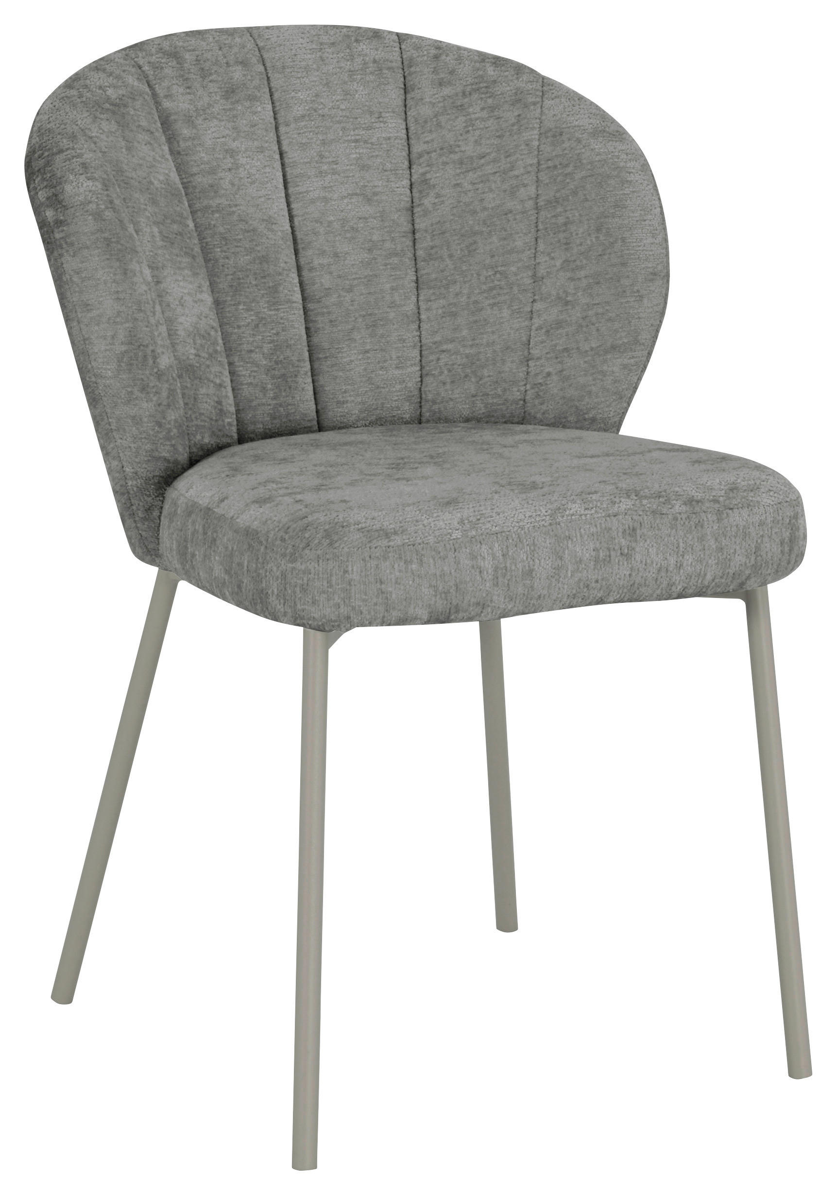 VIERFUßSTUHL  in Eisen Chenille Holz, Metall, Textil  - Grau, MODERN, Holz/Textil (55/79/59cm) - P & B