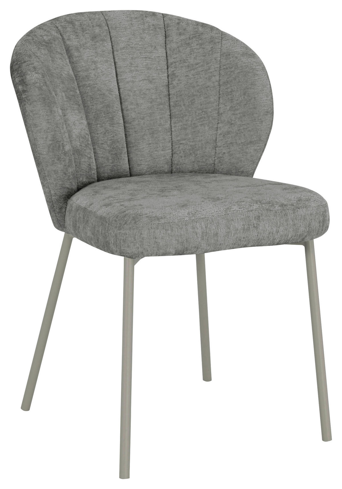 VIERFUßSTUHL  in Eisen Chenille Holz, Metall, Textil  - Grau, MODERN, Holz/Textil (55/79/59cm) - P & B