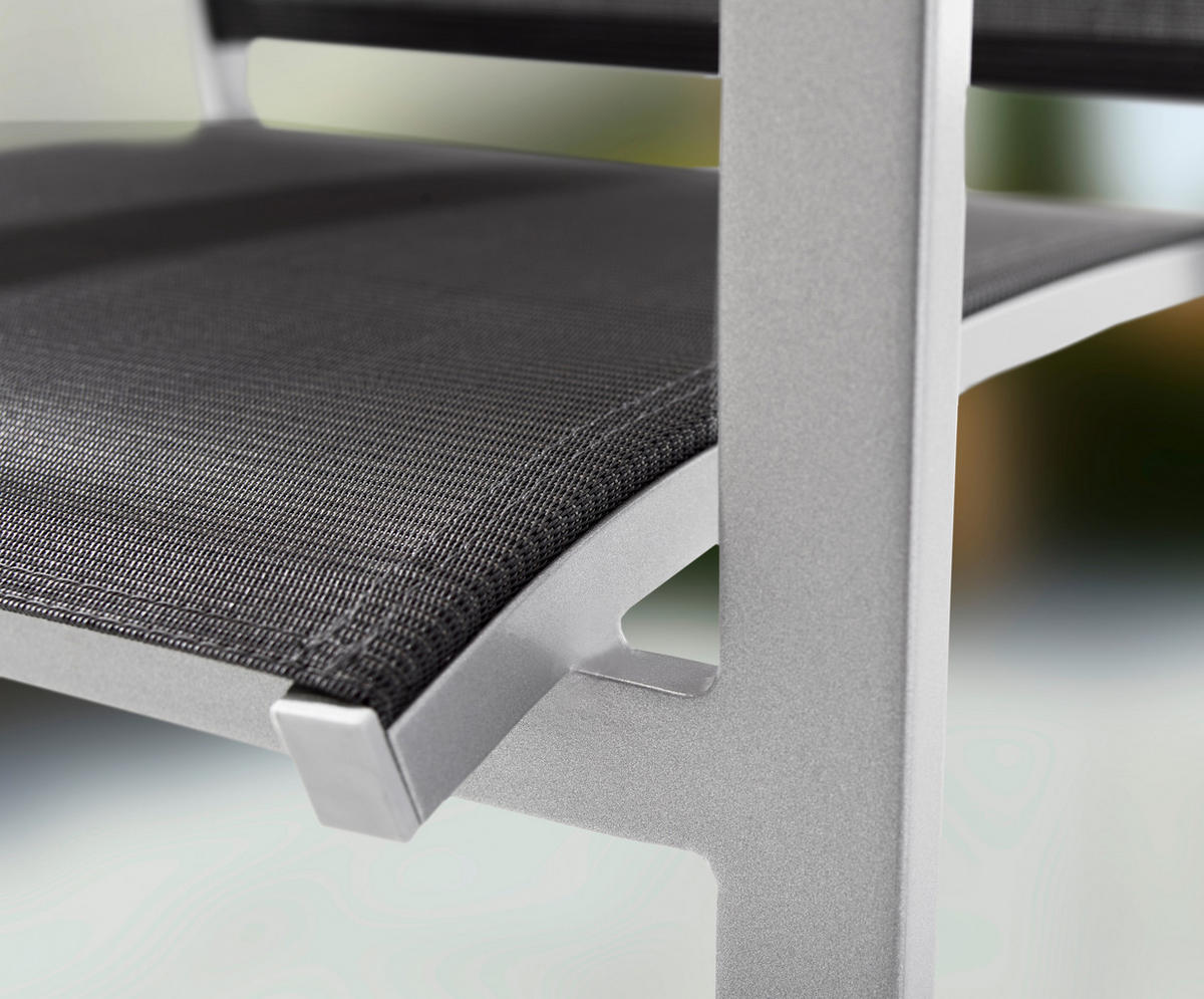 STAPELSESSEL in Metall, Textil Graphitfarben, Grau  - Graphitfarben/Grau, Basics, Textil/Metall (61/98/57cm) - Sieger