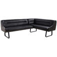 ECKBANK 178/237 cm  in Anthrazit  - Anthrazit/Schwarz, Design, Leder/Textil (178/237cm) - Novel