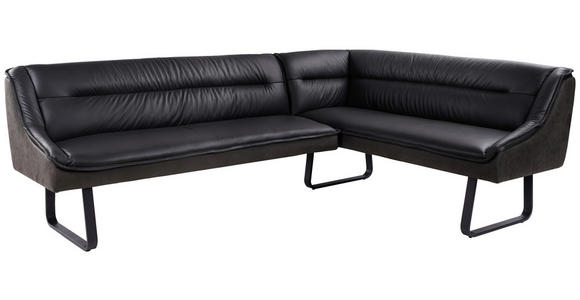 ECKBANK 178/237 cm  in Anthrazit  - Anthrazit/Schwarz, Design, Leder/Textil (178/237cm) - Novel