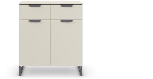 KOMMODE in 80/81/42 cm - Champagner/Dunkelgrau, Design, Holzwerkstoff/Metall (80/81/42cm) - Carryhome